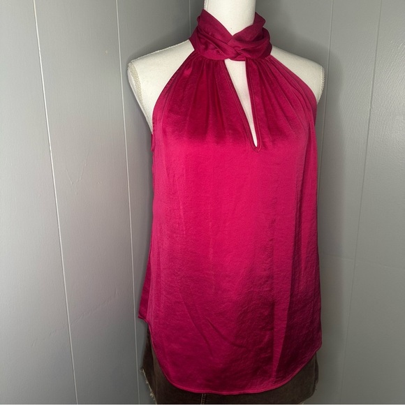 Anne Klein Pink Satin Halter Top NWT | Date Night Y2K Glam Size S - Picture 3 of 6
